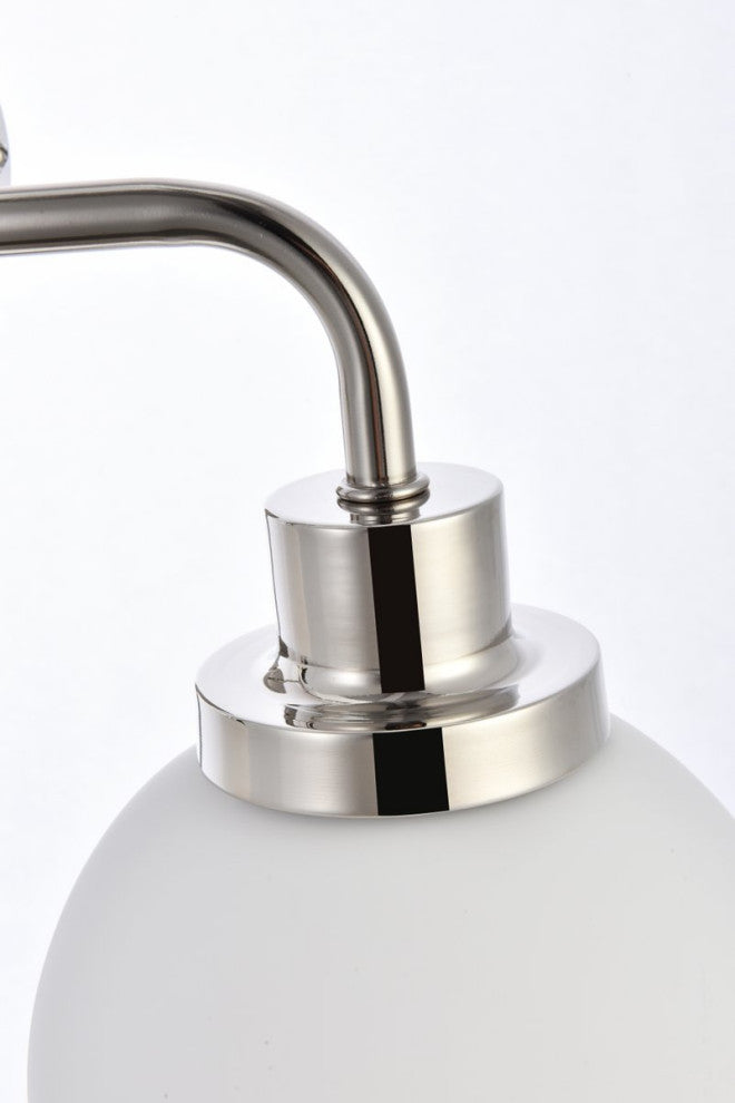 Helen 4-Light Bath Sconce, Polished Nickel With Frosted Shade
