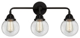 Beacon Bath Vanity Light, Matte Black, Clear, Clear