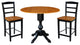 42" Round Pedestal Gathering Height Table with 2 Counter Height Stools