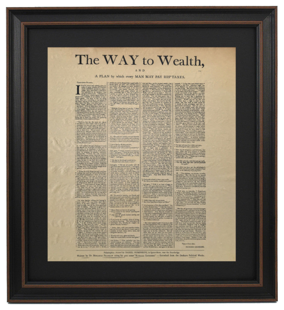 Framed Ben Franklin's Way to Wealth