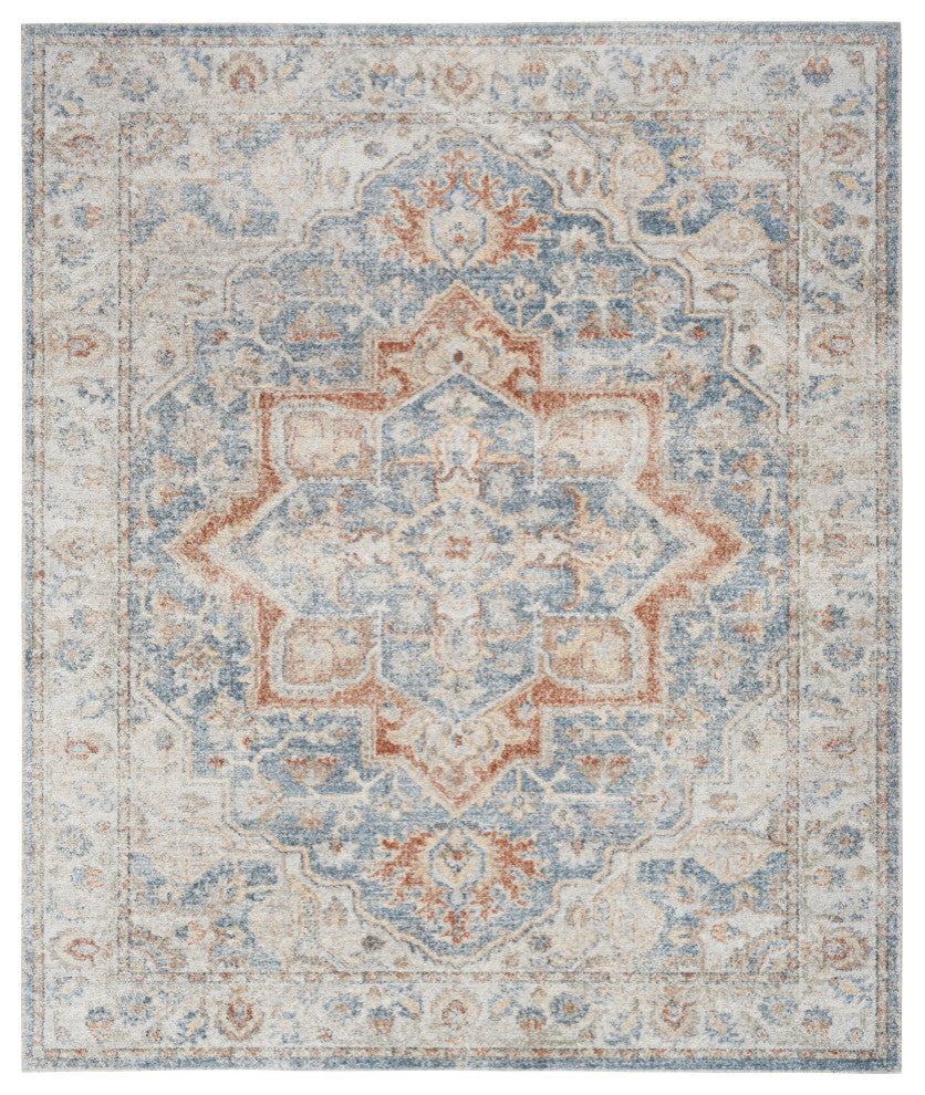 Nourison Astra Machine Washable 8' x 10' Denim Multicolor   Area Rug