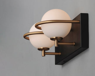 Maxim 21602 Revolve 2 Light 13"W LED Bathroom Vanity Light - Black / Gold /