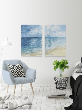 Ombre Sea Diptych, 40"x30"
