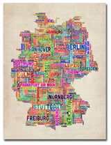 'Germany Text Map' Canvas Art by Michael Tompsett
