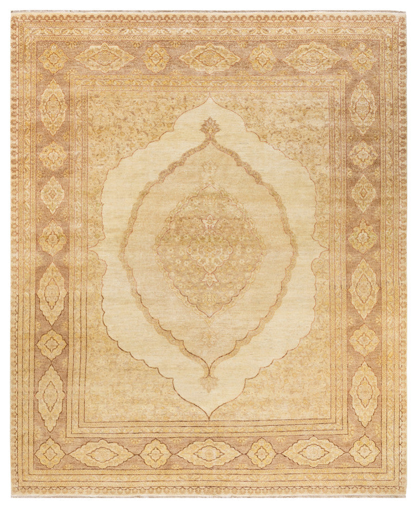 Eclectic, One-of-a-Kind Hand-Knotted Area Rug Ivory, 8'1"x10'4"