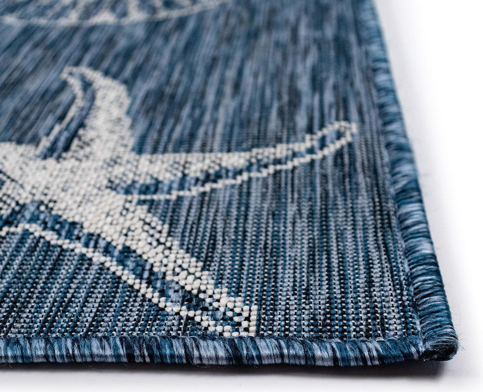 Carmel Shells Indoor/Outdoor Rug, Navy, 6'6"x9'3"