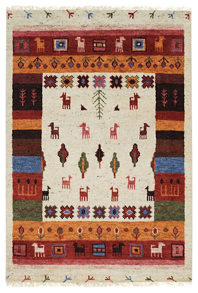 Ivory Traditional Classic Modern Knot Area Rug