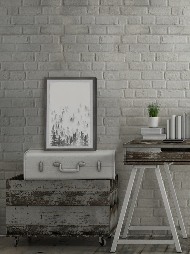 "Snowy Fir Trees" Framed Painting Print, 20x30