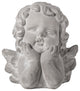 Cement Resting Head Cherubin Statue Concrete Gray Finish