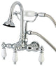 Aqua Vintage Wall Mount Clawfoot Tub Faucet, Polished Chrome