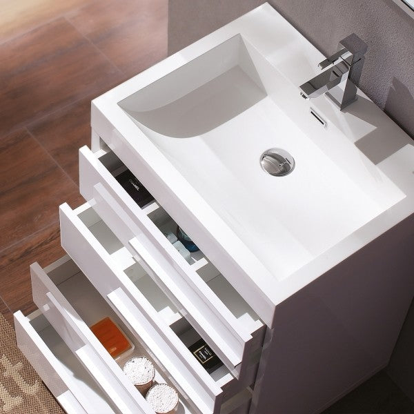 Fresca Livello 24" White Modern Bathroom Vanity With Medicine Cabinet