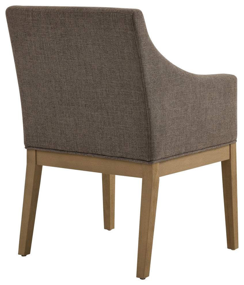 Alton Fabric Upholstered Dining Armchair, Mocha Natural