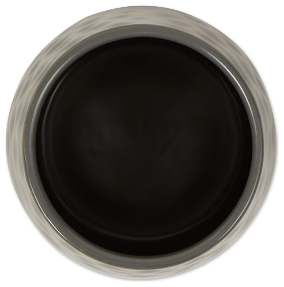 Gray Matte Dimple Texture Ceramic Canister (Set of 2)