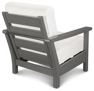 Polywood Harbour Deep Seating Chair, White / Marine Indigo