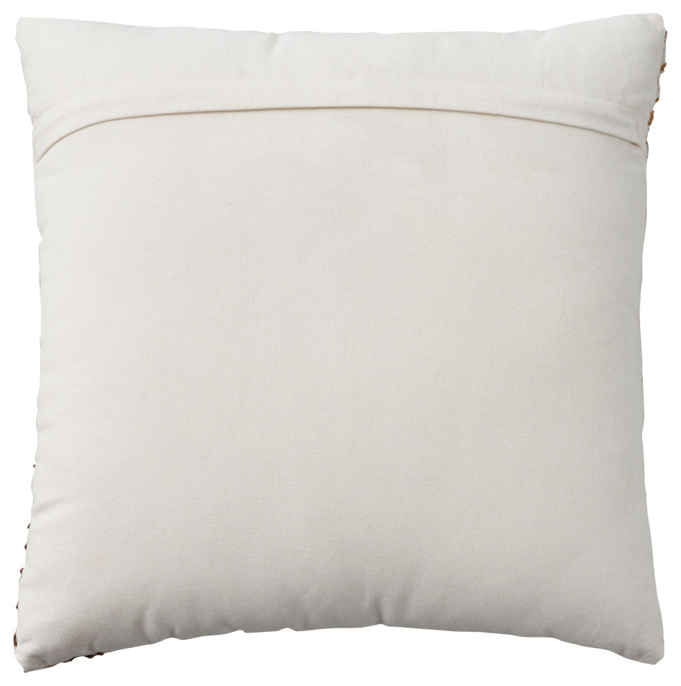 Nourison Home 18"x18" Mina Victory Cotton Fan Leaf Brown Throw Pillows