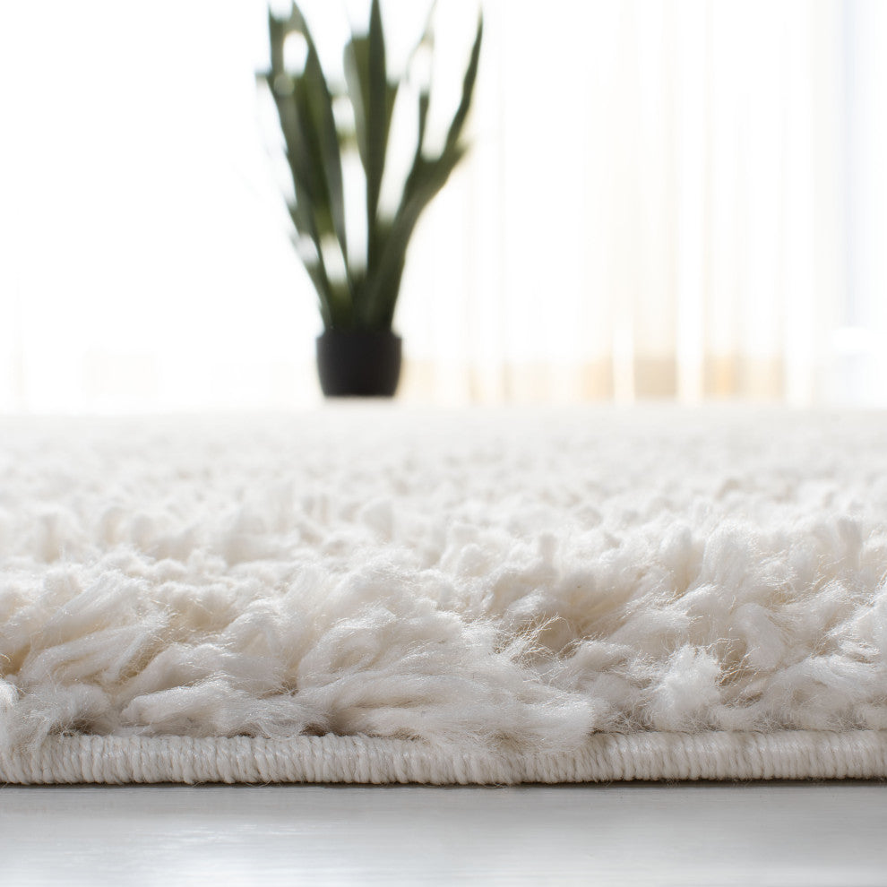 Safavieh August Shag AUG200C Rug, Ivory, 4'' X 4'' Square