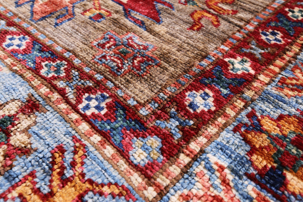 Geometric Super Kazak Handmade Wool Rug 2' 9" X 3' 10" Q10280