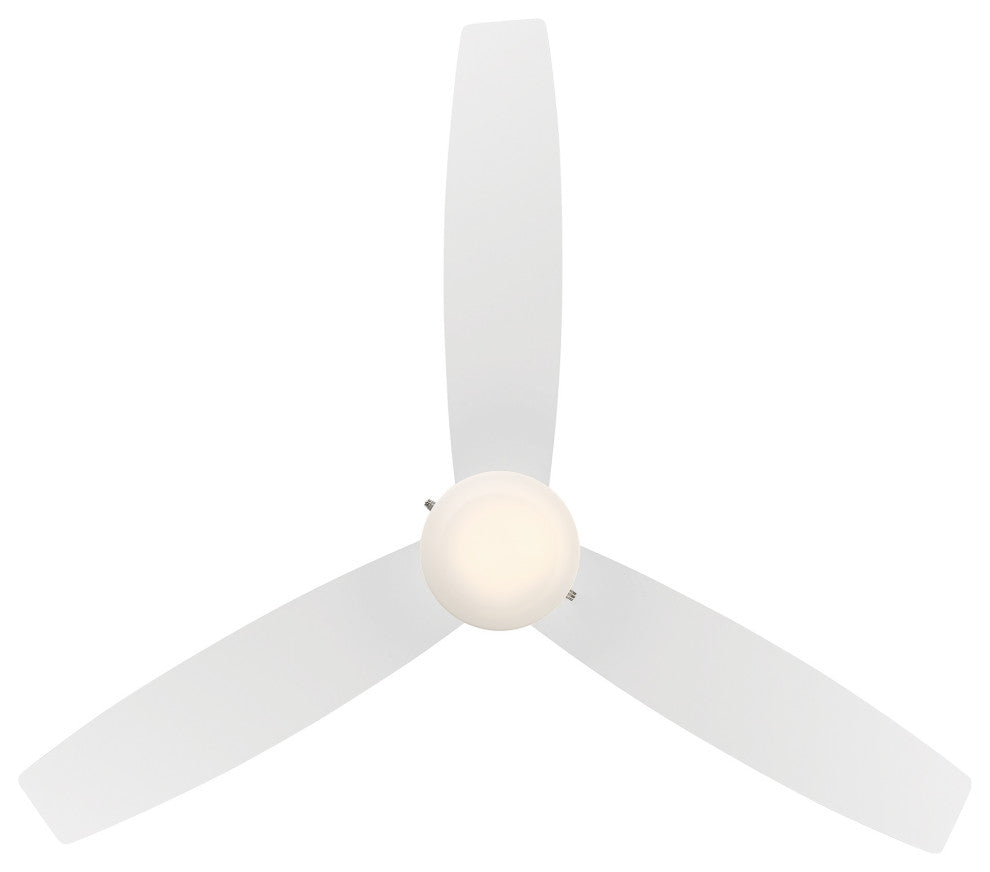 Atlantis Indoor/Outdoor 3-Blade Pull Chain Ceiling Fan 52" Matte White With Kit