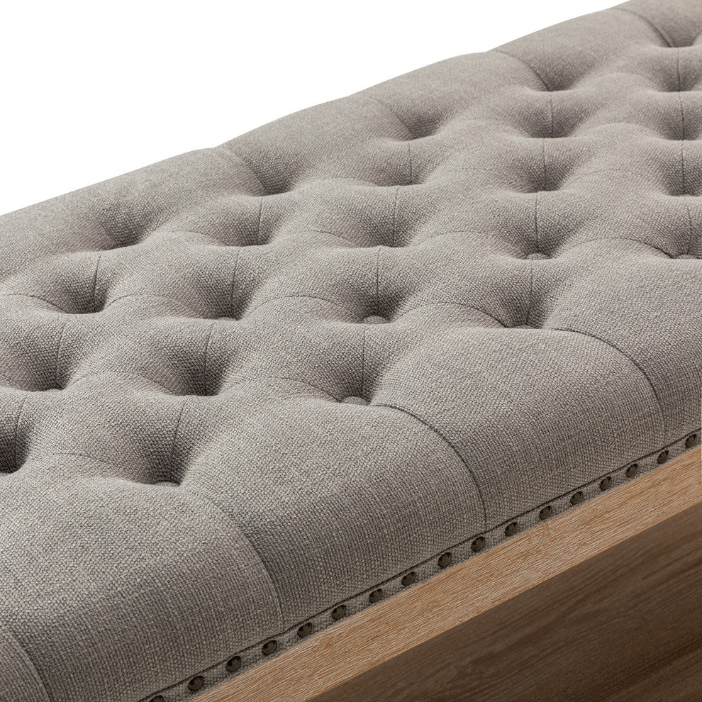 Jordan Upholstered Storage Ottoman, Gray