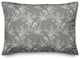 Birds Leaves Monochrome On Gray 7 14x20 Spun Poly Pillow