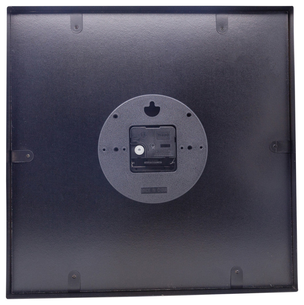 Be Square 13.8" White With Black Wall Clock