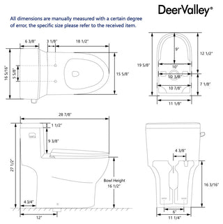 White One-Piece Toilet Comfortable Seat Height Single Efficient Flush 1.28 GPF