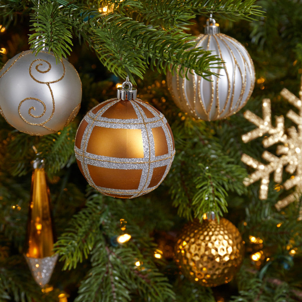 Shatterproof, 52 Count Xmas Tree Ornament Set, 80mm to 150mm With Reusable Tray