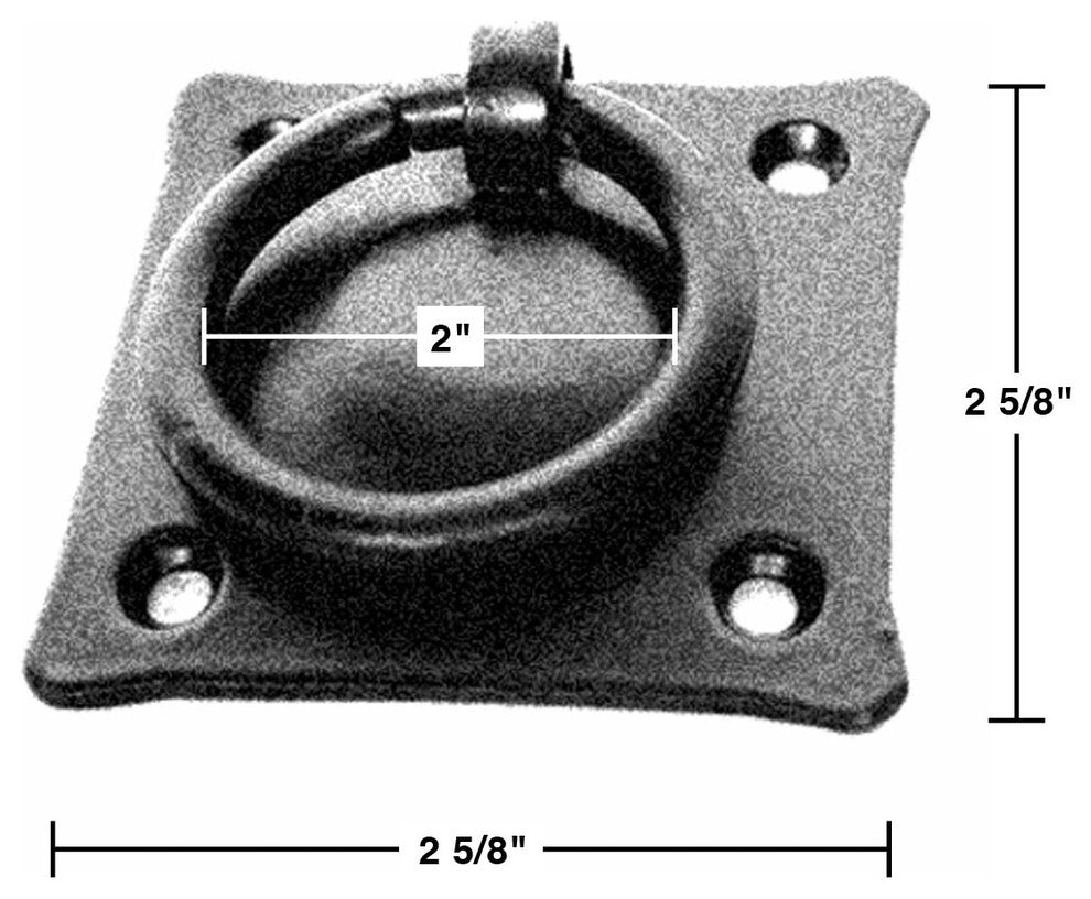 Black Wrought Iron Mission Style Ring Cabinet Pull Swing Handles 2in Set of 4