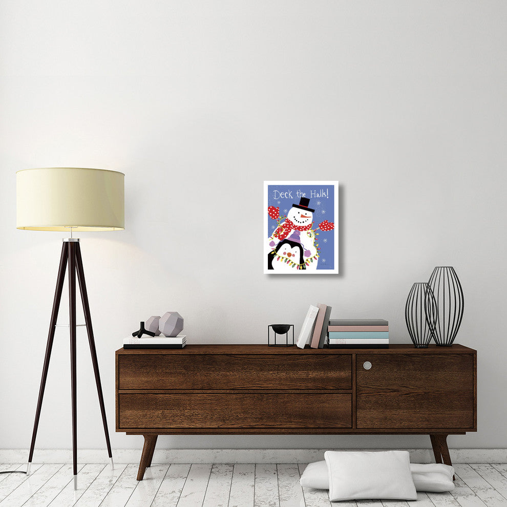"Snowman and Penguin Friends III" Digital Paper Print by Farida Zaman, 18"x22"