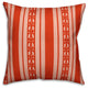 Red Folk Stripes Throw Pillow Cover, 20"x20"