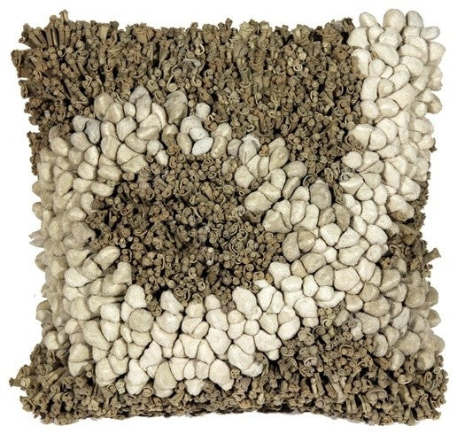 Pillow Decor - Infinite World Taupe 18 x 18 Throw Pillow