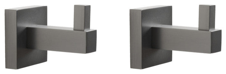 Italia Catania Series set of 2 Robe Hooks in Gunmetal Finish