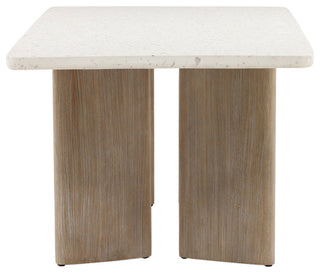 Modern White Terrazzo Outdoor Dining Table