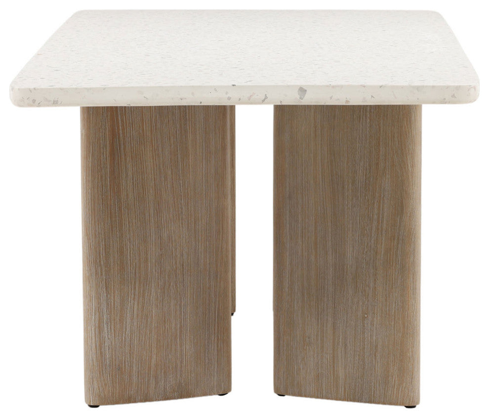 Modern White Terrazzo Outdoor Dining Table