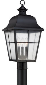 Quoizel MHE9010K Three Light Outdoor Post Lantern Millhouse Mystic Black
