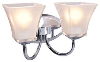 62131, 2-Light Metal Bathroom Vanity Wall Light Fixture, Chrome