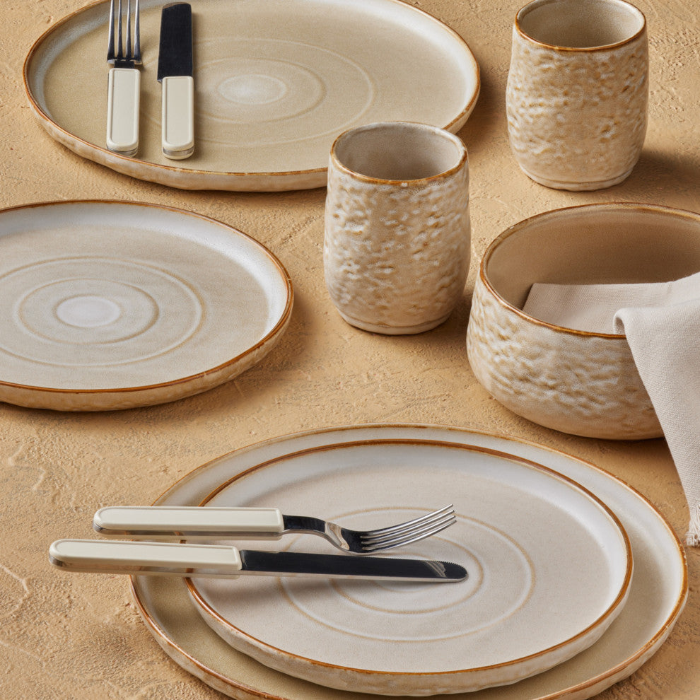 Stone by Mercer Project SHOSAI Stoneware 16 Piece Dinnerware Set, Sand
