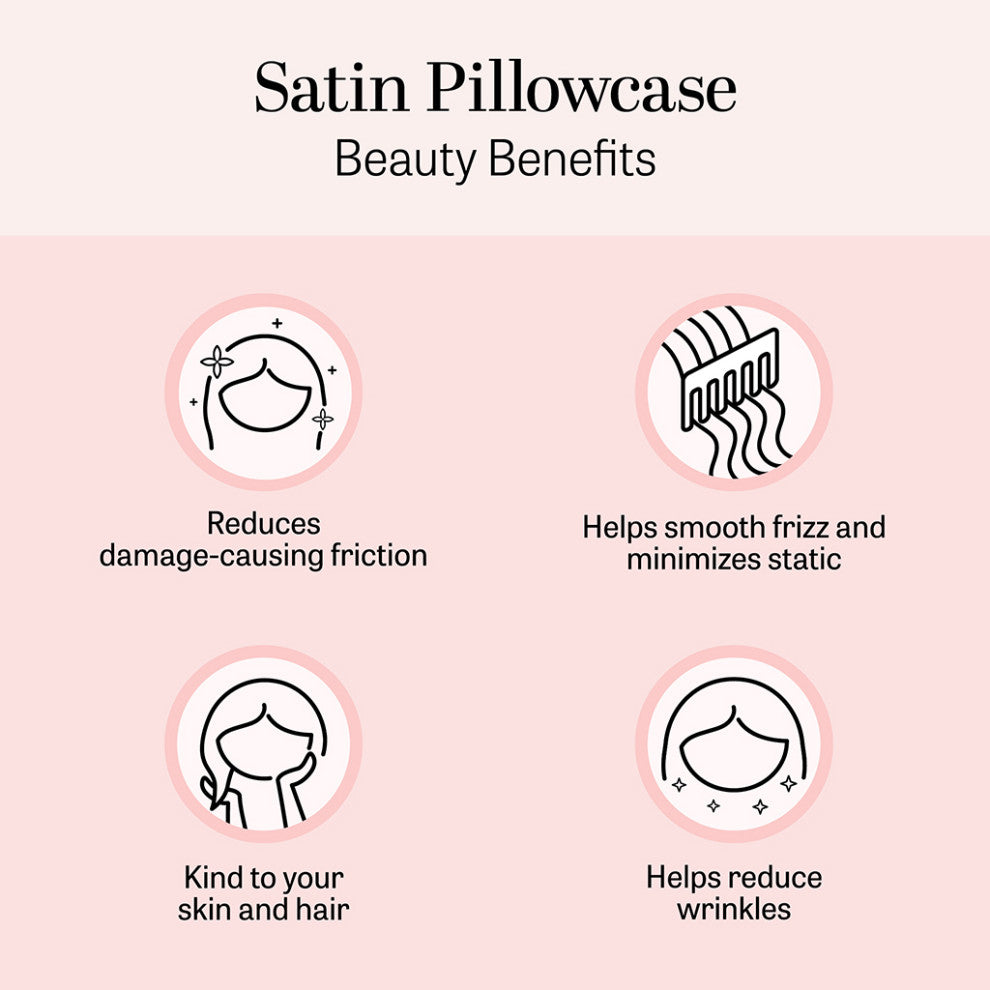 Madison Park Essentials Satin Luxury Satin 2-Piece Pillowcase Set, Blush Pink