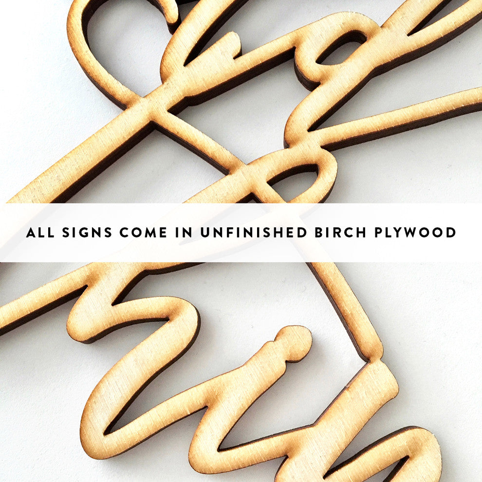 Laughter Right Arrow Wood Sign Home Decor Unfinished, 36"x11"