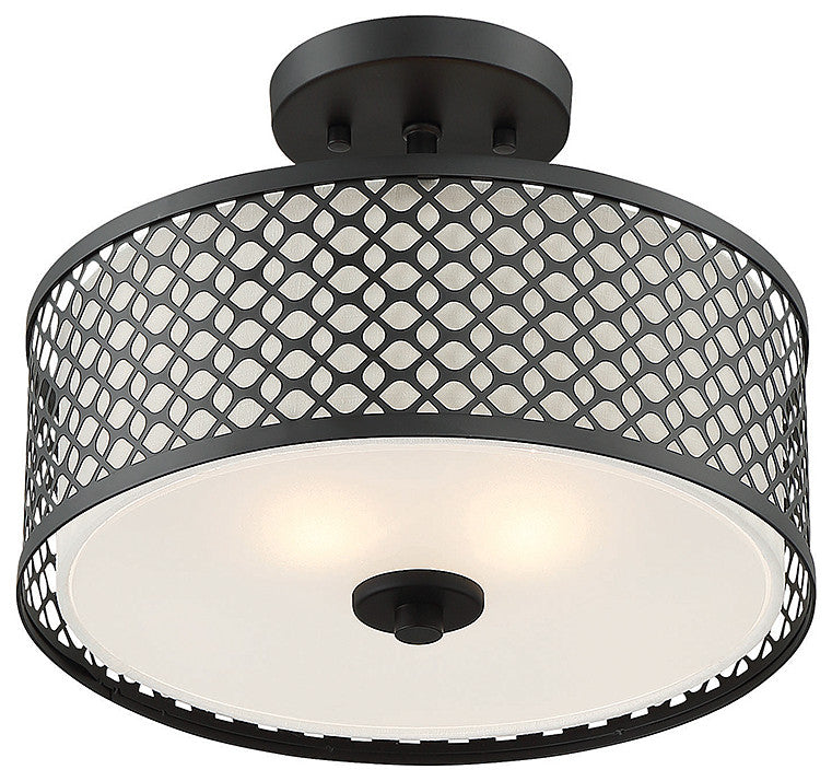 2-Light Ceiling Light, Matte Black