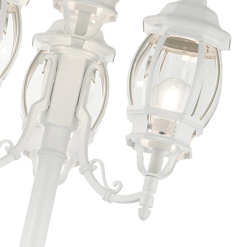 Textured White Traditional, Colonial, French Historical, Outdoor Post Light