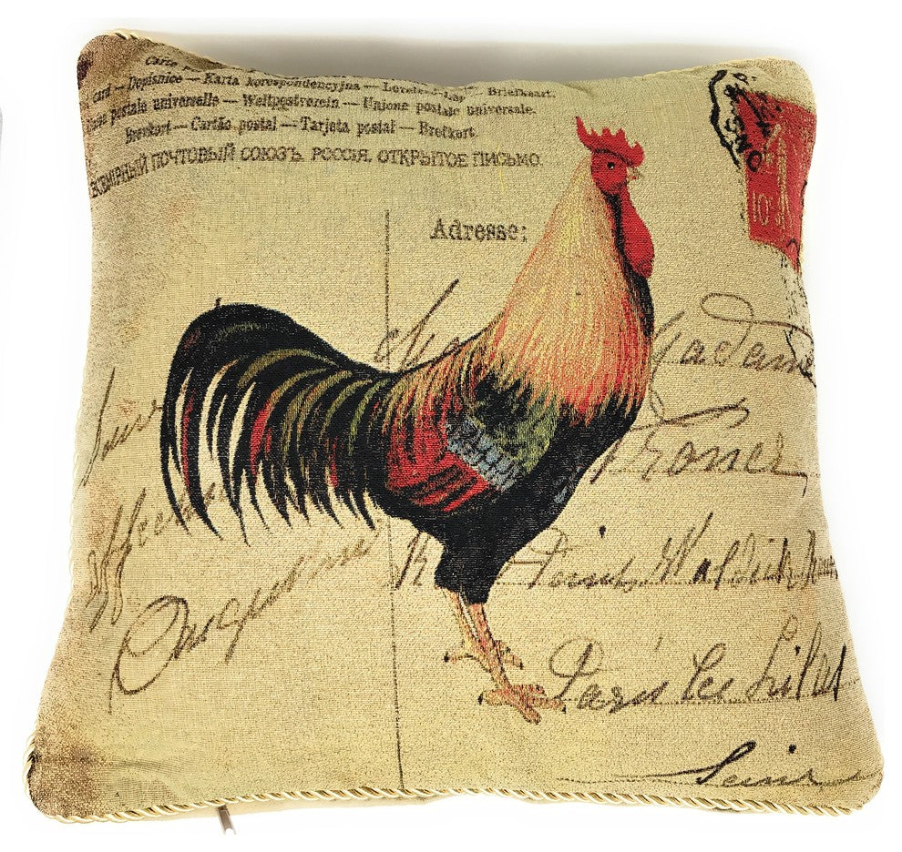 Vintage European French Postmarked with Love Cushion Throw Pillow Cover