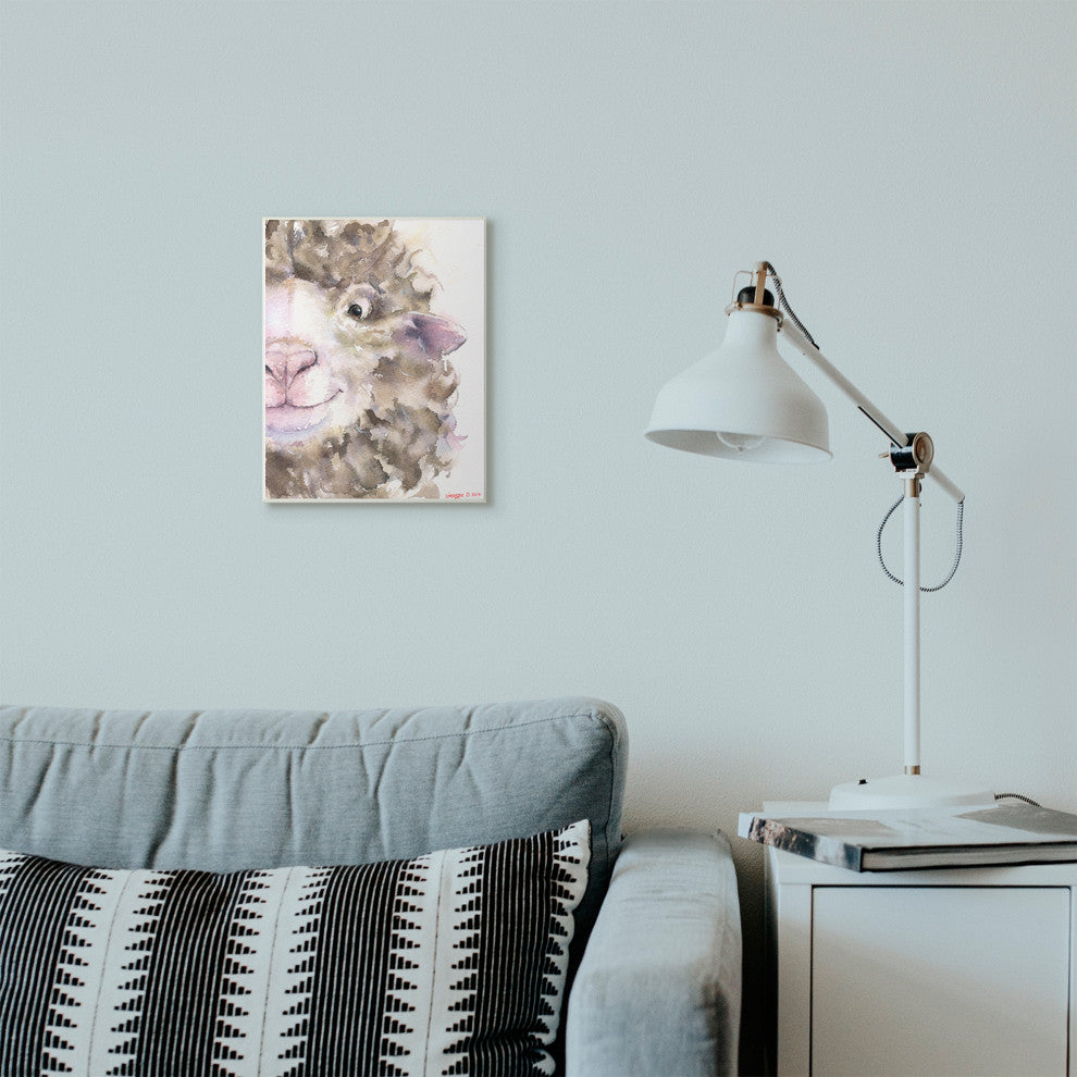 Sheep Head Animal Watercolor Painting, 10"x15"