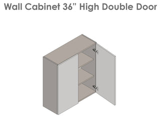 30 x 36 Wall Cabinet-Double Door-with Grey Gloss door
