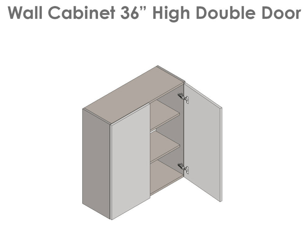 30 x 36 Wall Cabinet-Double Door-with Grey Gloss door