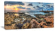 "Rocky Blue Seashore Sunset" Seashore Canvas Art, 60"x28", 1 Panel