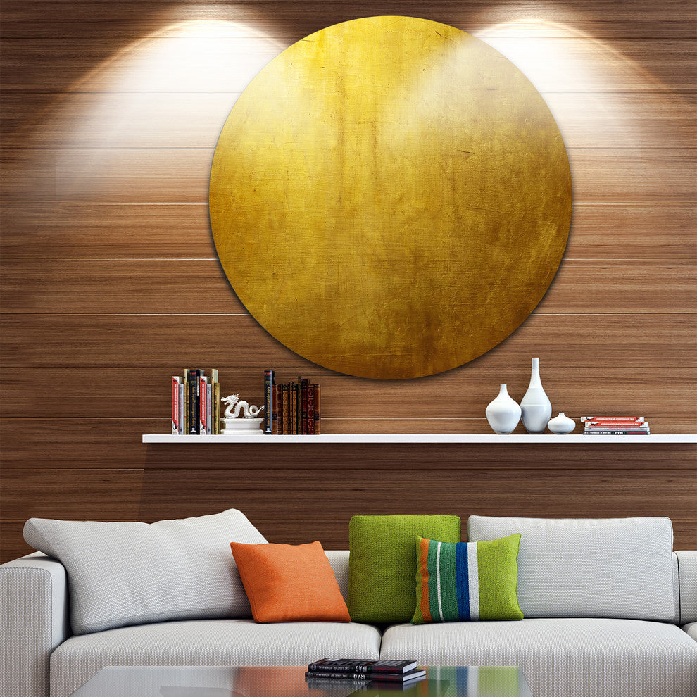 Gold Texture Wallpaper, Abstract Digital Art Round Wall Art, 23"