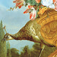 "Peacock on a Decorative Urn" Stretched Canvas Replica, 17.5"x16"