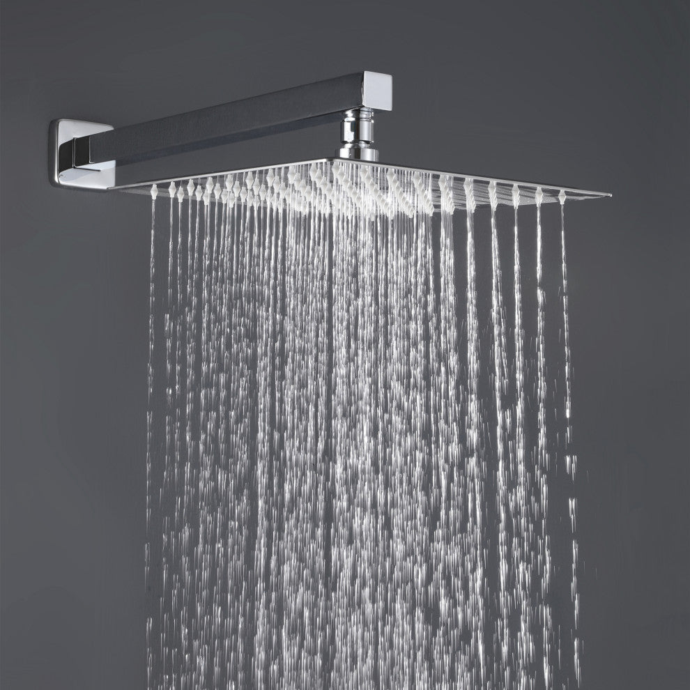 Givingtree Wall Mounted Square Rainfall Shower System with Valve 10 in