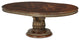 Aico Amini Villa Valencia Round Dining Table in Classic Chestnut